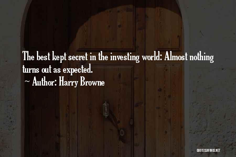 Harry Browne Quotes: The Best Kept Secret In The Investing World: Almost Nothing Turns Out As Expected.