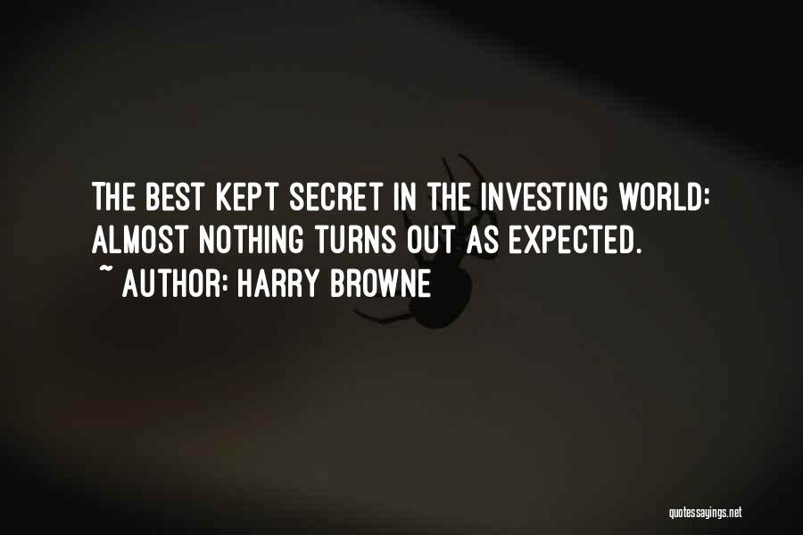 Harry Browne Quotes: The Best Kept Secret In The Investing World: Almost Nothing Turns Out As Expected.