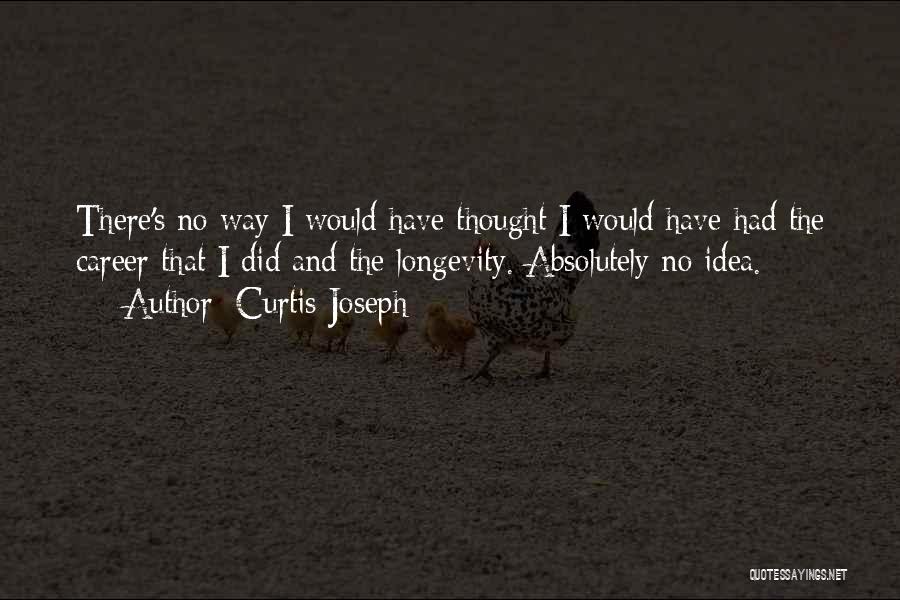 Curtis Joseph Quotes: There's No Way I Would Have Thought I Would Have Had The Career That I Did And The Longevity. Absolutely