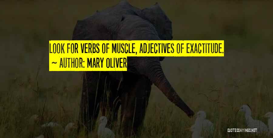 Mary Oliver Quotes: Look For Verbs Of Muscle, Adjectives Of Exactitude.