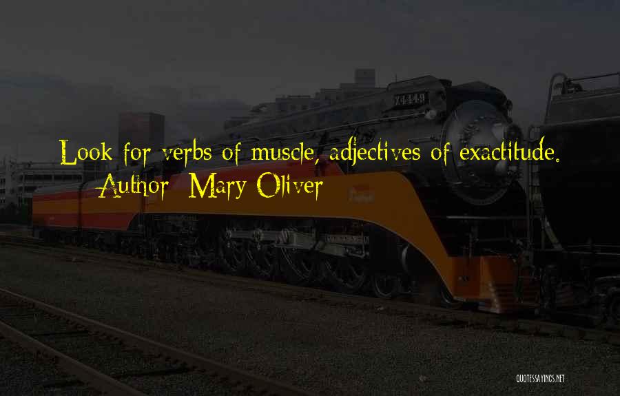 Mary Oliver Quotes: Look For Verbs Of Muscle, Adjectives Of Exactitude.