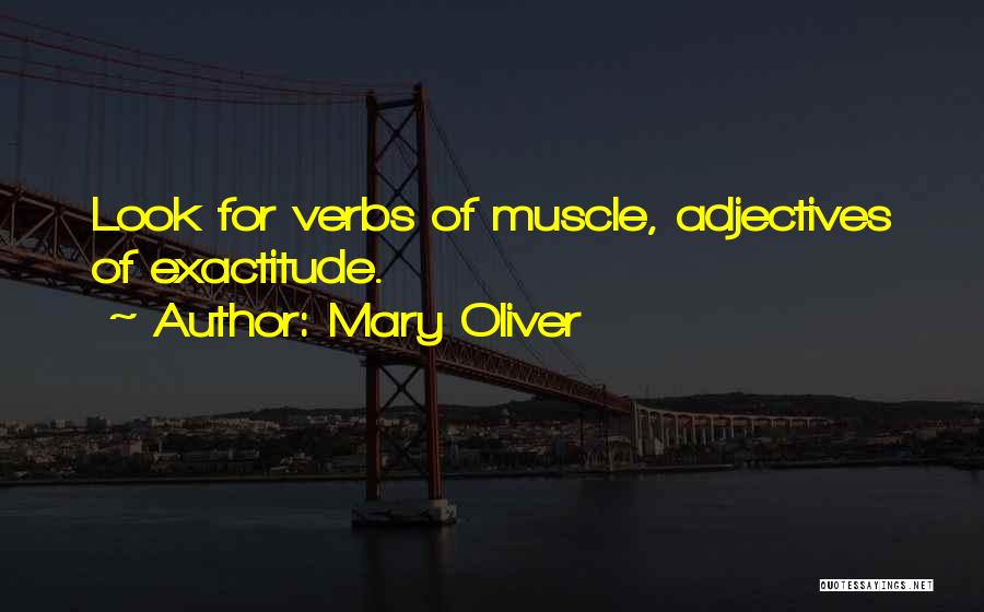 Mary Oliver Quotes: Look For Verbs Of Muscle, Adjectives Of Exactitude.