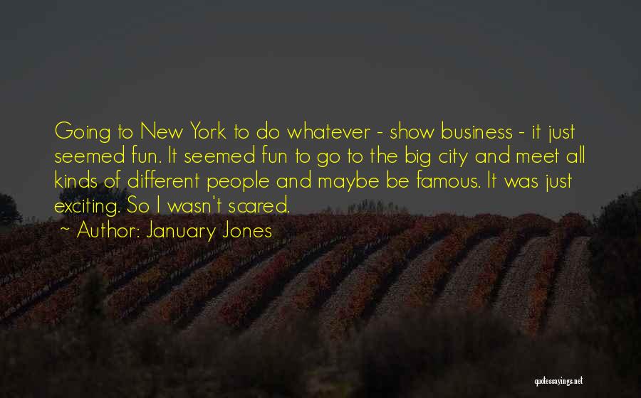 January Jones Quotes: Going To New York To Do Whatever - Show Business - It Just Seemed Fun. It Seemed Fun To Go