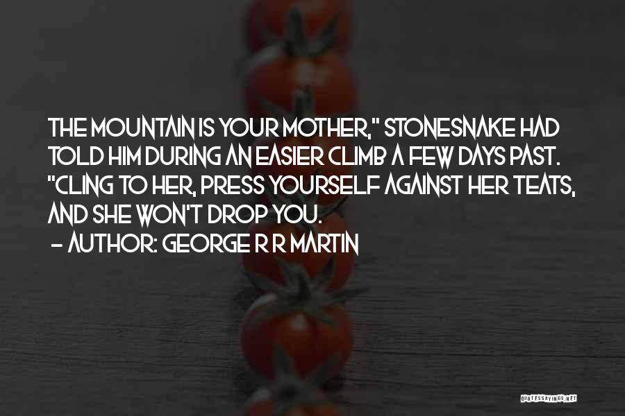 George R R Martin Quotes: The Mountain Is Your Mother, Stonesnake Had Told Him During An Easier Climb A Few Days Past. Cling To Her,