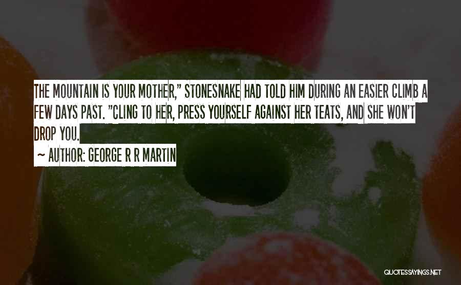 George R R Martin Quotes: The Mountain Is Your Mother, Stonesnake Had Told Him During An Easier Climb A Few Days Past. Cling To Her,