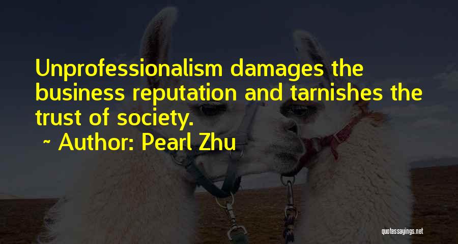 Pearl Zhu Quotes: Unprofessionalism Damages The Business Reputation And Tarnishes The Trust Of Society.