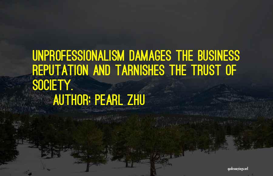 Pearl Zhu Quotes: Unprofessionalism Damages The Business Reputation And Tarnishes The Trust Of Society.