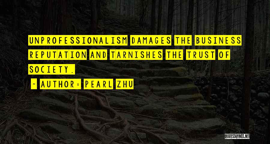 Pearl Zhu Quotes: Unprofessionalism Damages The Business Reputation And Tarnishes The Trust Of Society.