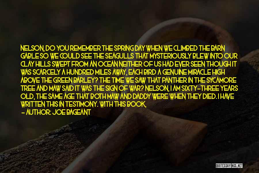 Joe Bageant Quotes: Nelson, Do You Remember The Spring Day When We Climbed The Barn Gable So We Could See The Seagulls That