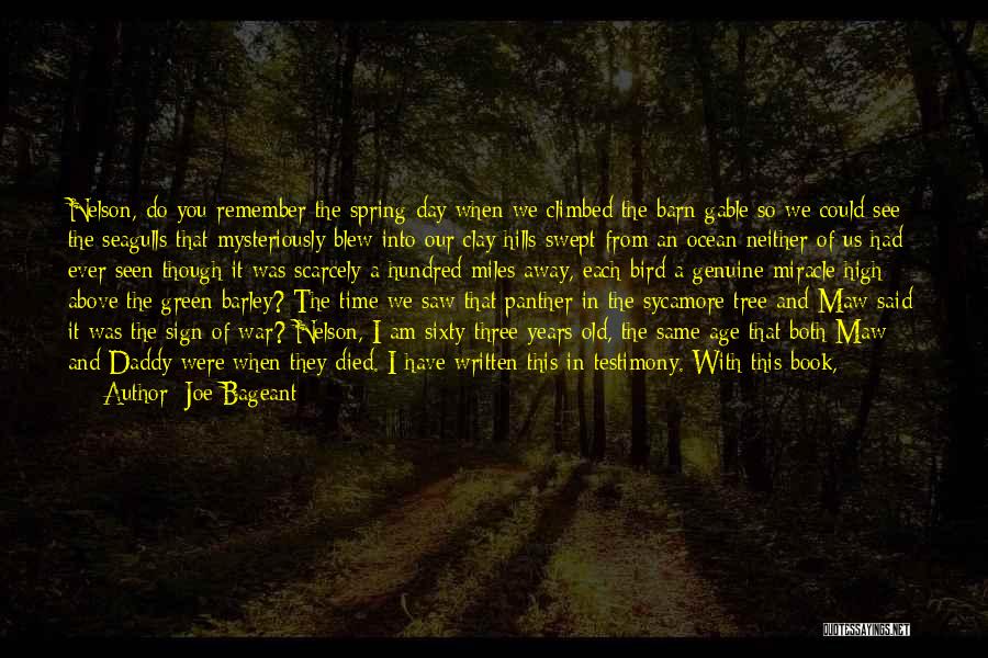 Joe Bageant Quotes: Nelson, Do You Remember The Spring Day When We Climbed The Barn Gable So We Could See The Seagulls That