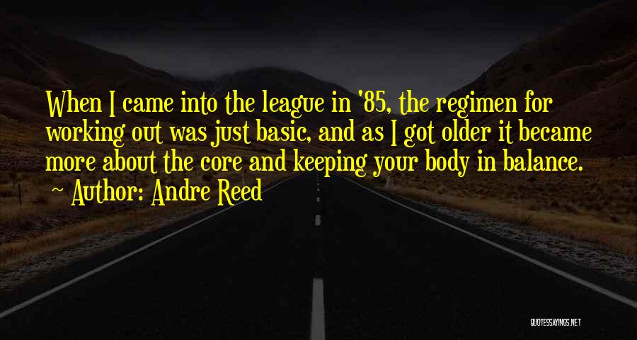 Andre Reed Quotes: When I Came Into The League In '85, The Regimen For Working Out Was Just Basic, And As I Got