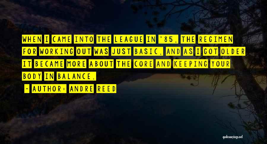 Andre Reed Quotes: When I Came Into The League In '85, The Regimen For Working Out Was Just Basic, And As I Got
