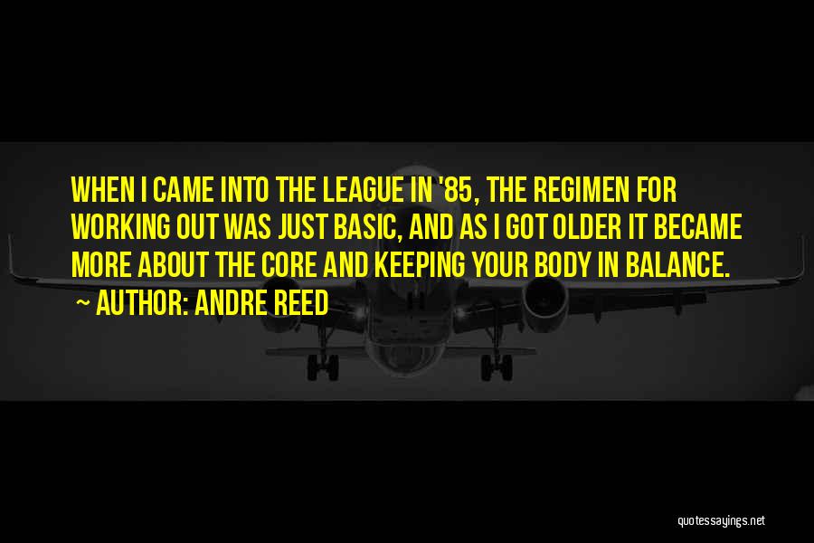 Andre Reed Quotes: When I Came Into The League In '85, The Regimen For Working Out Was Just Basic, And As I Got