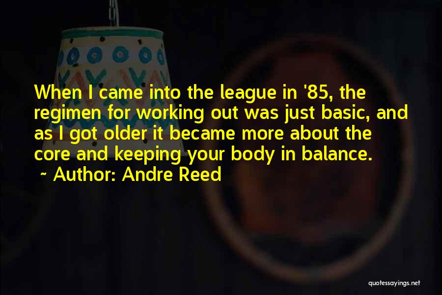 Andre Reed Quotes: When I Came Into The League In '85, The Regimen For Working Out Was Just Basic, And As I Got