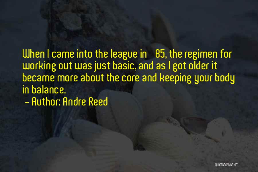 Andre Reed Quotes: When I Came Into The League In '85, The Regimen For Working Out Was Just Basic, And As I Got
