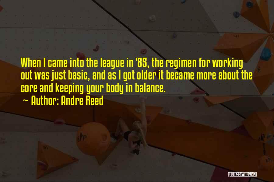 Andre Reed Quotes: When I Came Into The League In '85, The Regimen For Working Out Was Just Basic, And As I Got
