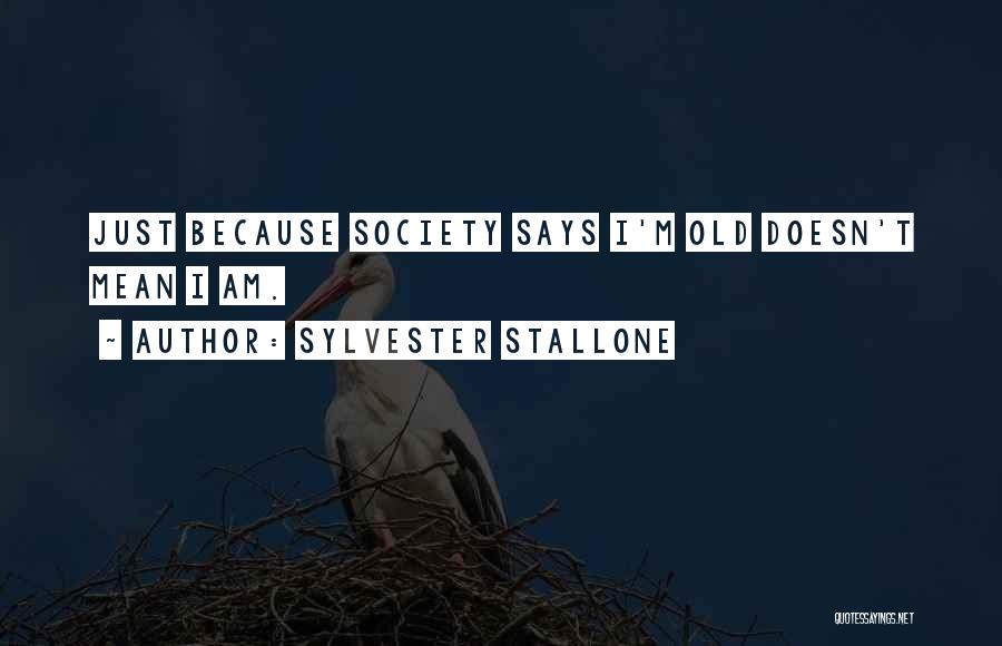 Sylvester Stallone Quotes: Just Because Society Says I'm Old Doesn't Mean I Am.