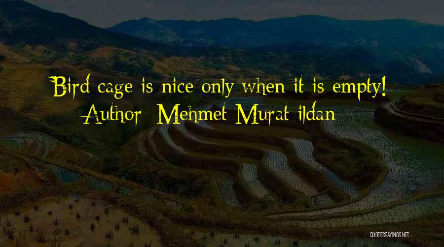 Mehmet Murat Ildan Quotes: Bird Cage Is Nice Only When It Is Empty!