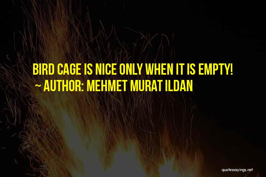 Mehmet Murat Ildan Quotes: Bird Cage Is Nice Only When It Is Empty!