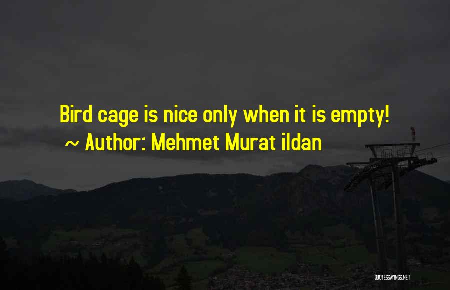 Mehmet Murat Ildan Quotes: Bird Cage Is Nice Only When It Is Empty!