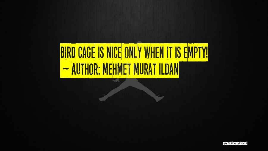 Mehmet Murat Ildan Quotes: Bird Cage Is Nice Only When It Is Empty!