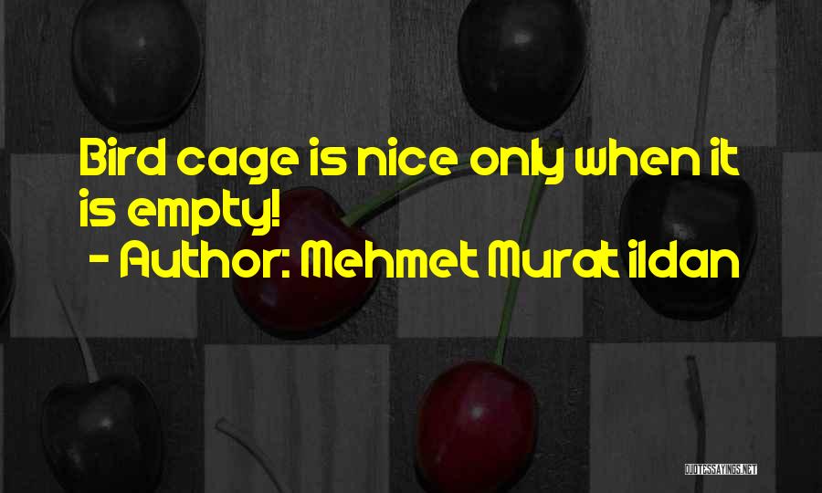 Mehmet Murat Ildan Quotes: Bird Cage Is Nice Only When It Is Empty!