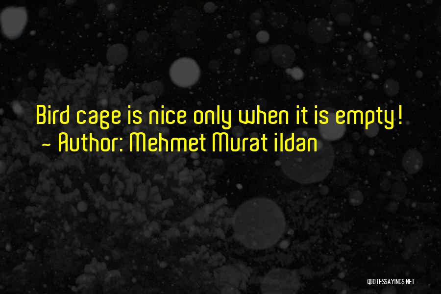 Mehmet Murat Ildan Quotes: Bird Cage Is Nice Only When It Is Empty!