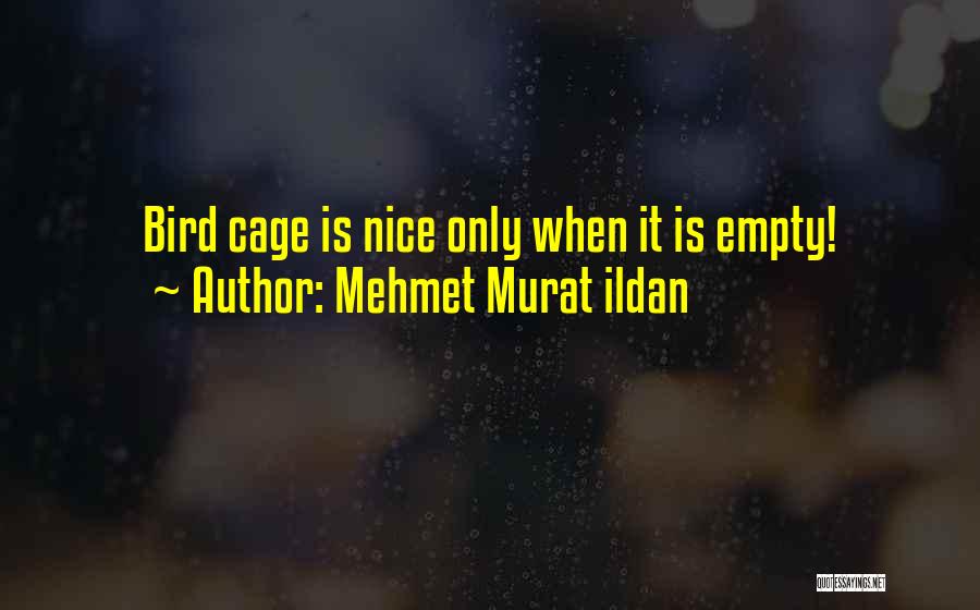 Mehmet Murat Ildan Quotes: Bird Cage Is Nice Only When It Is Empty!