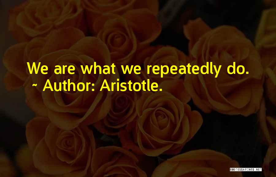 Aristotle. Quotes: We Are What We Repeatedly Do.