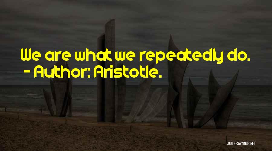 Aristotle. Quotes: We Are What We Repeatedly Do.