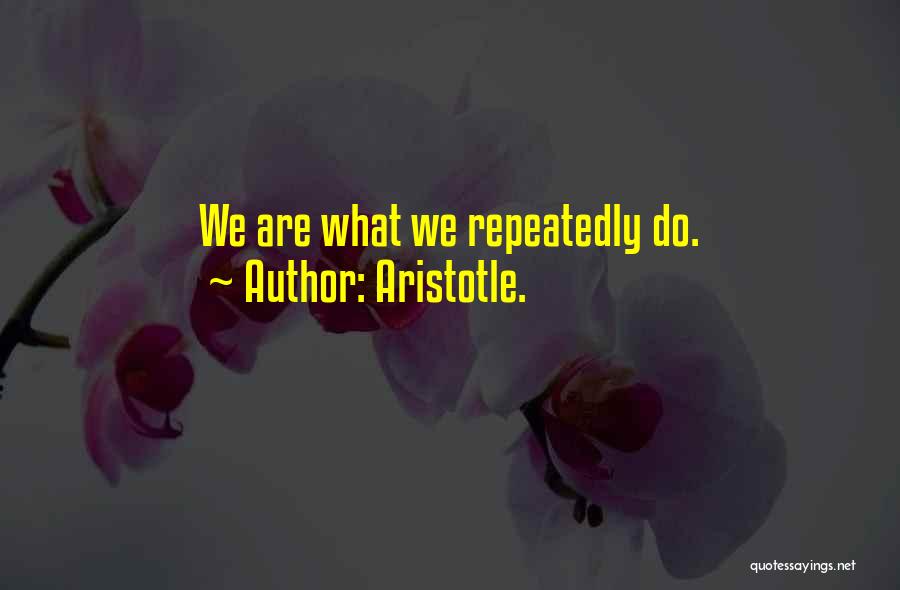 Aristotle. Quotes: We Are What We Repeatedly Do.