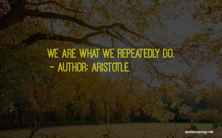 Aristotle. Quotes: We Are What We Repeatedly Do.