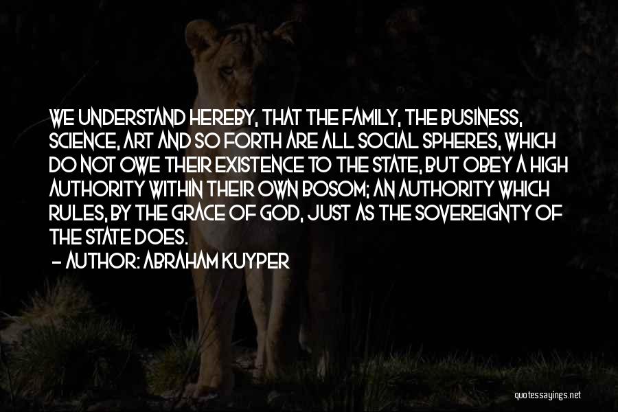 Abraham Kuyper Quotes: We Understand Hereby, That The Family, The Business, Science, Art And So Forth Are All Social Spheres, Which Do Not