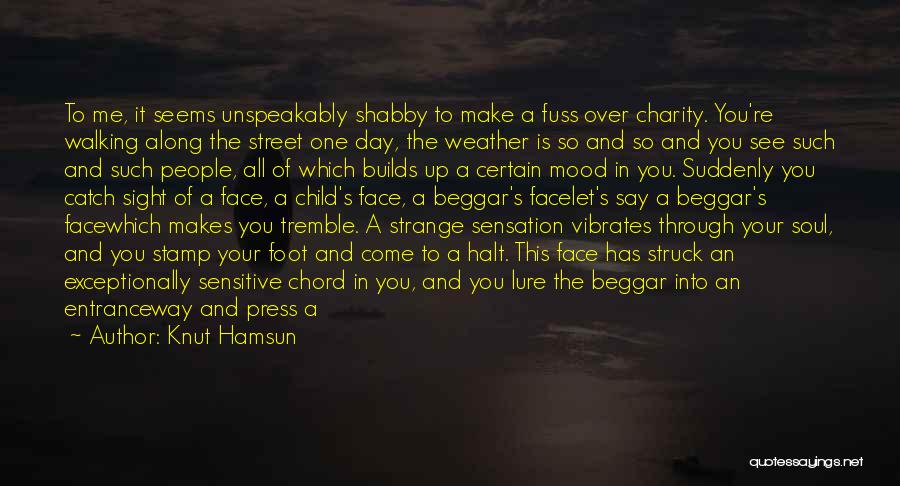 Knut Hamsun Quotes: To Me, It Seems Unspeakably Shabby To Make A Fuss Over Charity. You're Walking Along The Street One Day, The