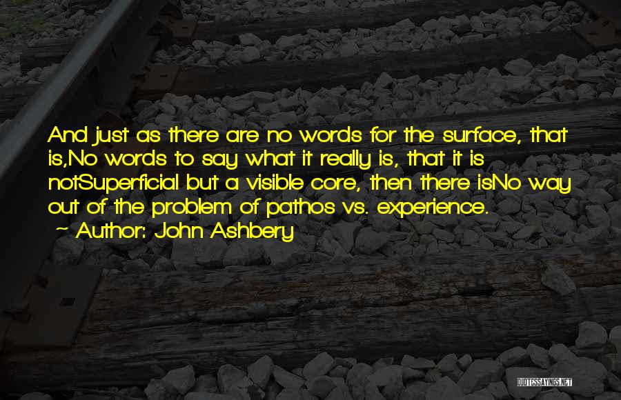 John Ashbery Quotes: And Just As There Are No Words For The Surface, That Is,no Words To Say What It Really Is, That