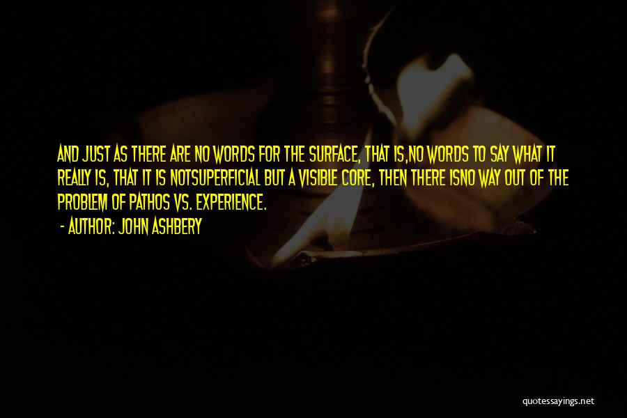 John Ashbery Quotes: And Just As There Are No Words For The Surface, That Is,no Words To Say What It Really Is, That