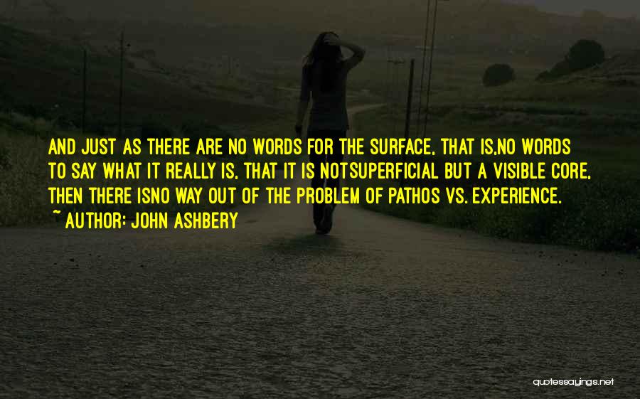 John Ashbery Quotes: And Just As There Are No Words For The Surface, That Is,no Words To Say What It Really Is, That