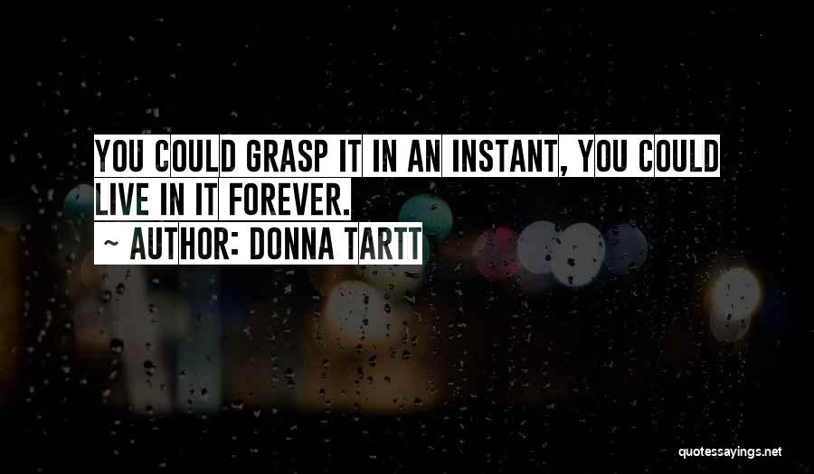 Donna Tartt Quotes: You Could Grasp It In An Instant, You Could Live In It Forever.