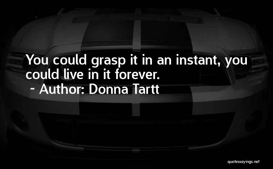 Donna Tartt Quotes: You Could Grasp It In An Instant, You Could Live In It Forever.