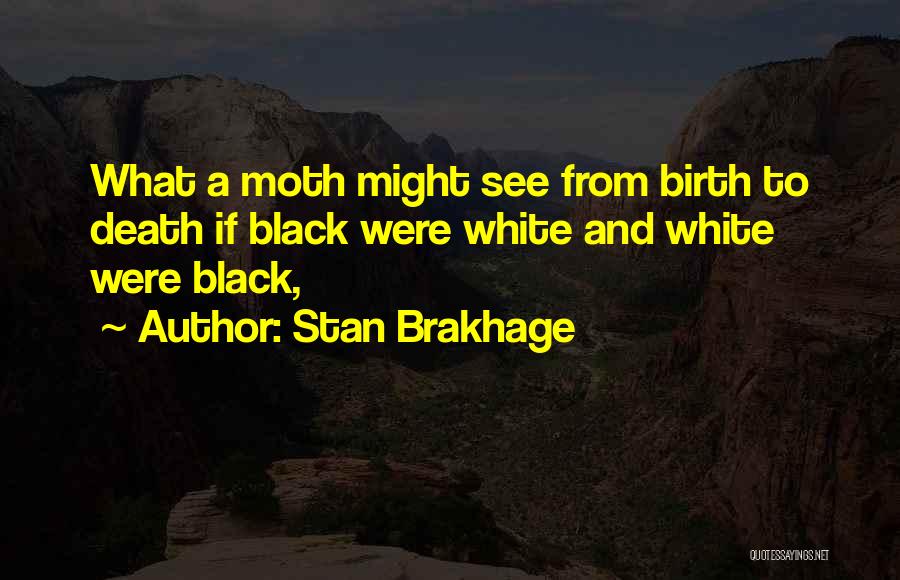 Stan Brakhage Quotes: What A Moth Might See From Birth To Death If Black Were White And White Were Black,