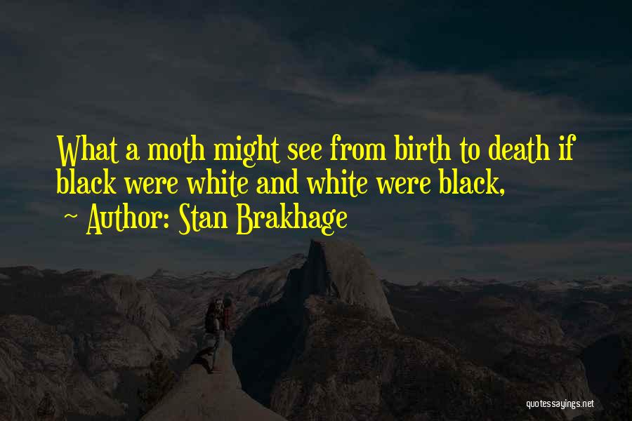 Stan Brakhage Quotes: What A Moth Might See From Birth To Death If Black Were White And White Were Black,