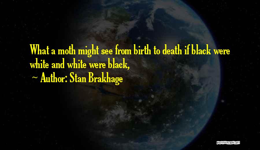 Stan Brakhage Quotes: What A Moth Might See From Birth To Death If Black Were White And White Were Black,