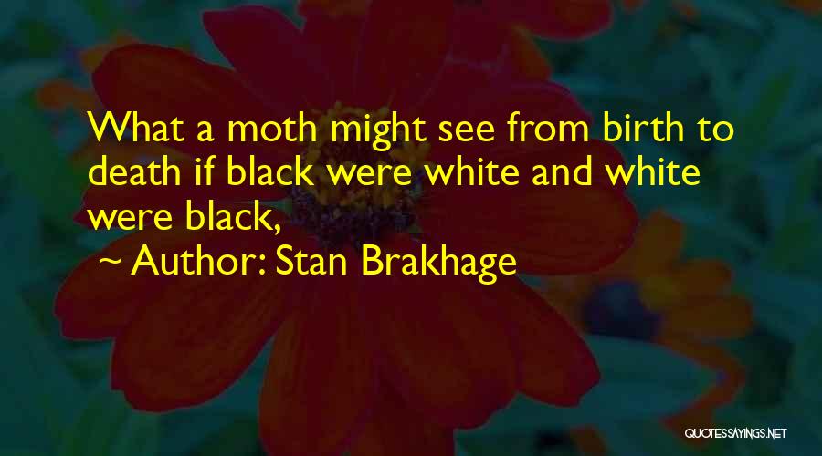 Stan Brakhage Quotes: What A Moth Might See From Birth To Death If Black Were White And White Were Black,