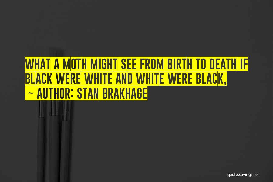 Stan Brakhage Quotes: What A Moth Might See From Birth To Death If Black Were White And White Were Black,