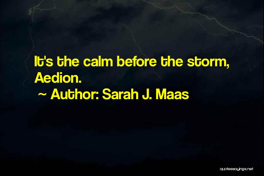 Sarah J. Maas Quotes: It's The Calm Before The Storm, Aedion.