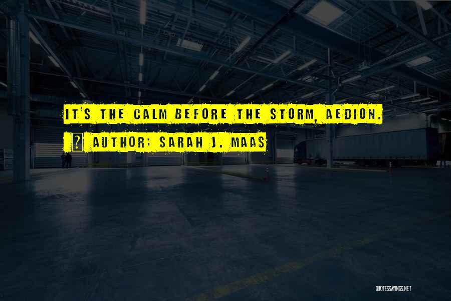 Sarah J. Maas Quotes: It's The Calm Before The Storm, Aedion.