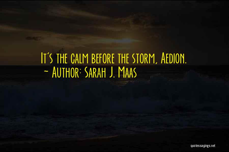 Sarah J. Maas Quotes: It's The Calm Before The Storm, Aedion.