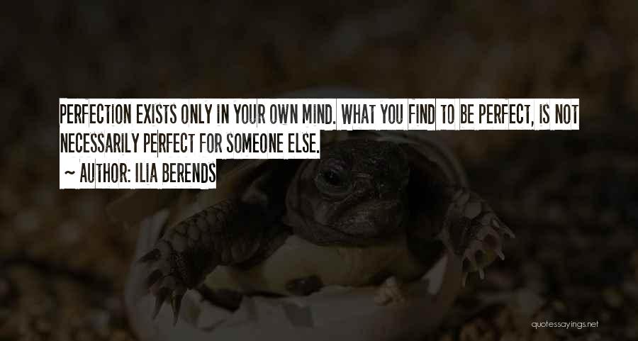 Ilia Berends Quotes: Perfection Exists Only In Your Own Mind. What You Find To Be Perfect, Is Not Necessarily Perfect For Someone Else.