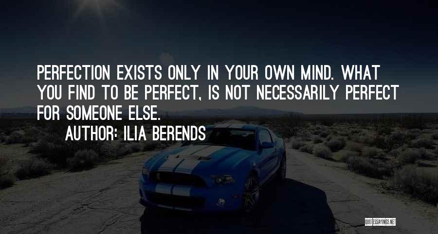 Ilia Berends Quotes: Perfection Exists Only In Your Own Mind. What You Find To Be Perfect, Is Not Necessarily Perfect For Someone Else.