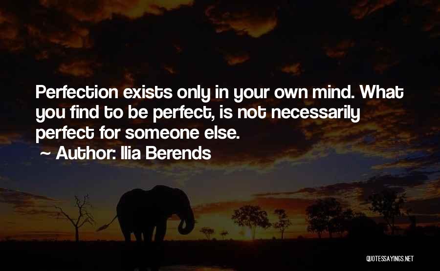 Ilia Berends Quotes: Perfection Exists Only In Your Own Mind. What You Find To Be Perfect, Is Not Necessarily Perfect For Someone Else.